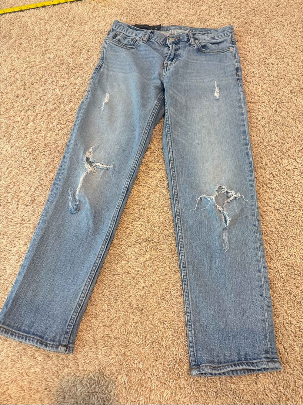 Armani Exchange Boyfriend Fit Jeans Womens Size 26 Blue Distressed